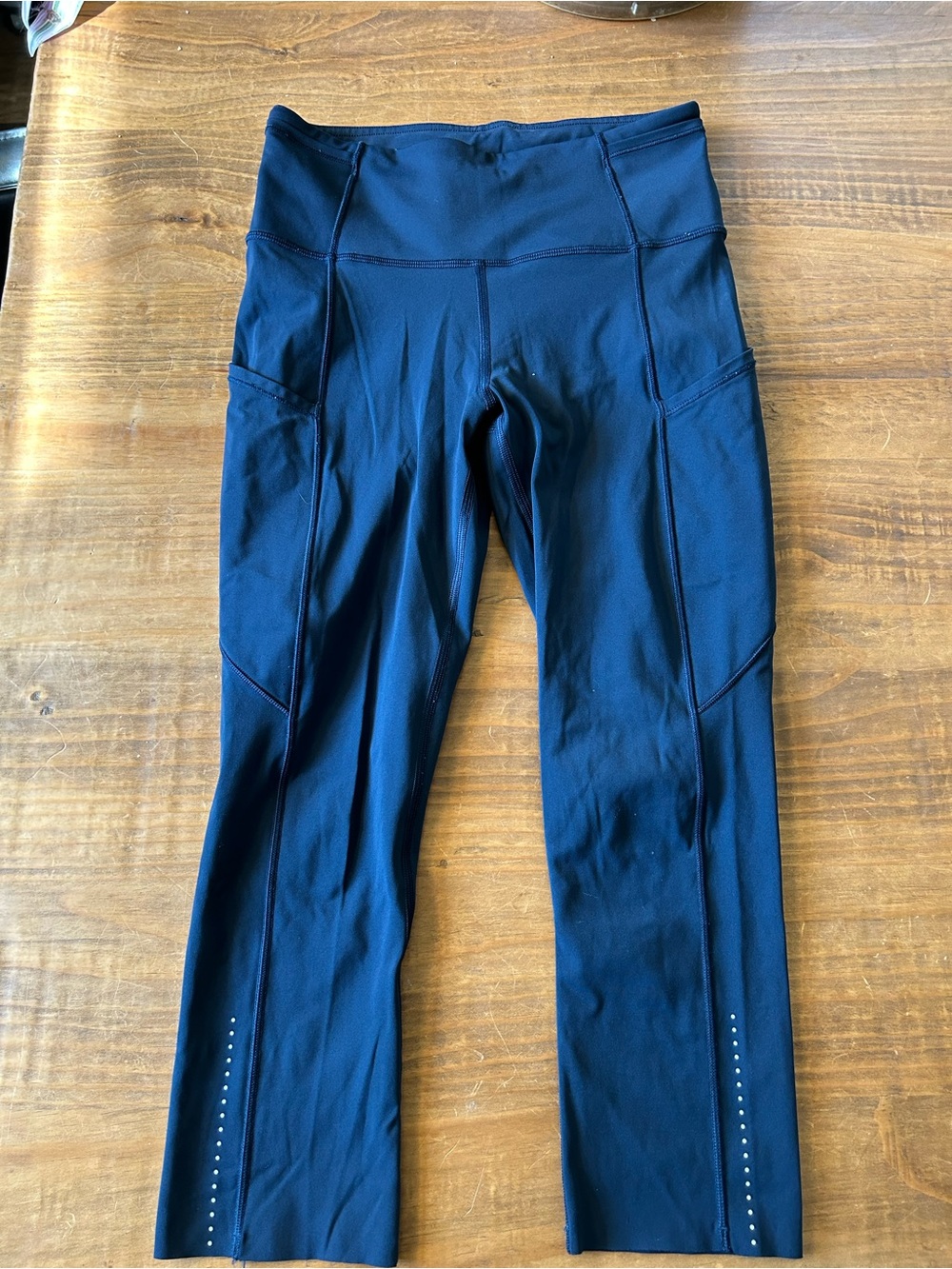 Lulu lemon Navy High-Rise Crop Leggings with Side Pockets